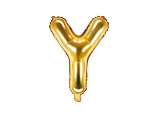 Folijas balons Burts "Y" 35 cm, zeltains cena un informācija | Baloni | 220.lv
