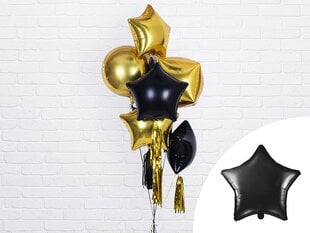 Folijas baloni Star 48 cm, melni, 50 gab. cena un informācija | Baloni | 220.lv