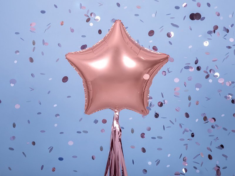 Folijas balons Star 48 cm, zeltains/rozā cena un informācija | Baloni | 220.lv