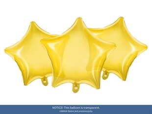 Folijas baloni Star 48 cm, dzelteni, 50 gab. cena un informācija | Baloni | 220.lv
