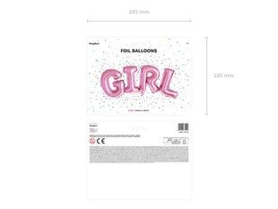 Folijas baloni Girl 74x33 cm, rozā, 50 gab. cena un informācija | Baloni | 220.lv