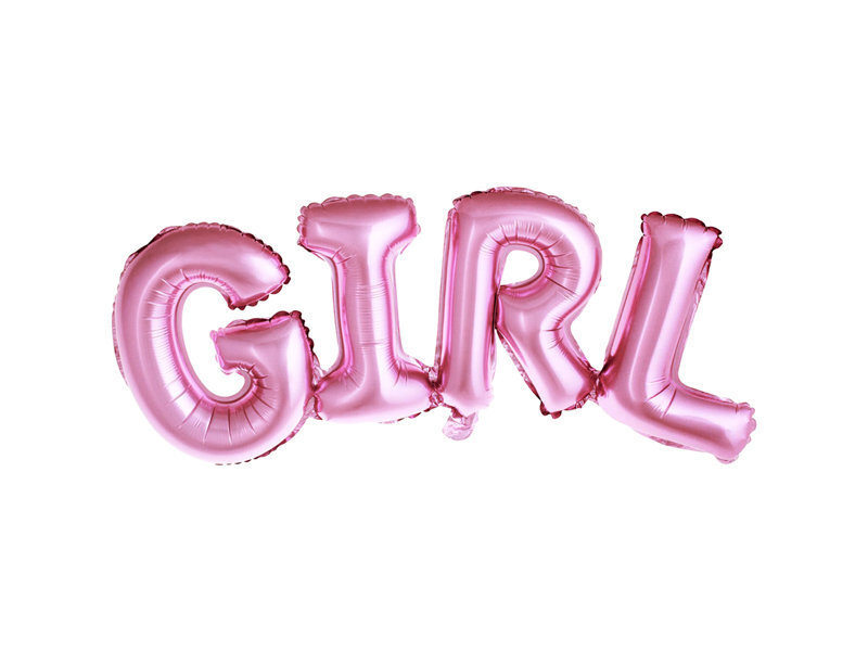 Folijas baloni Girl 74x33 cm, rozā, 50 gab. cena un informācija | Baloni | 220.lv