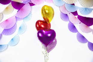 Folijas baloni Heart 45 cm dark, rozā, 50 gab. cena un informācija | Baloni | 220.lv