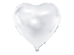 Folijas baloni Heart 45 cm, balti, 50 gab. cena un informācija | Baloni | 220.lv