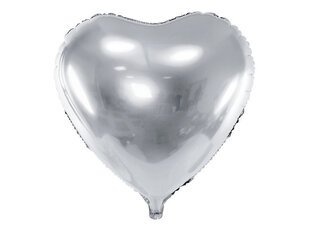 Folijas balons Heart 45 cm, sudrabains cena un informācija | Baloni | 220.lv