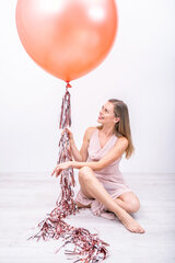 Liels balons 100 cm metallic, zeltains/rozā cena un informācija | Baloni | 220.lv