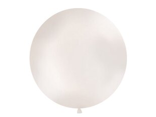 Liels balons 100 cm round Metallic pearl, balts cena un informācija | Baloni | 220.lv