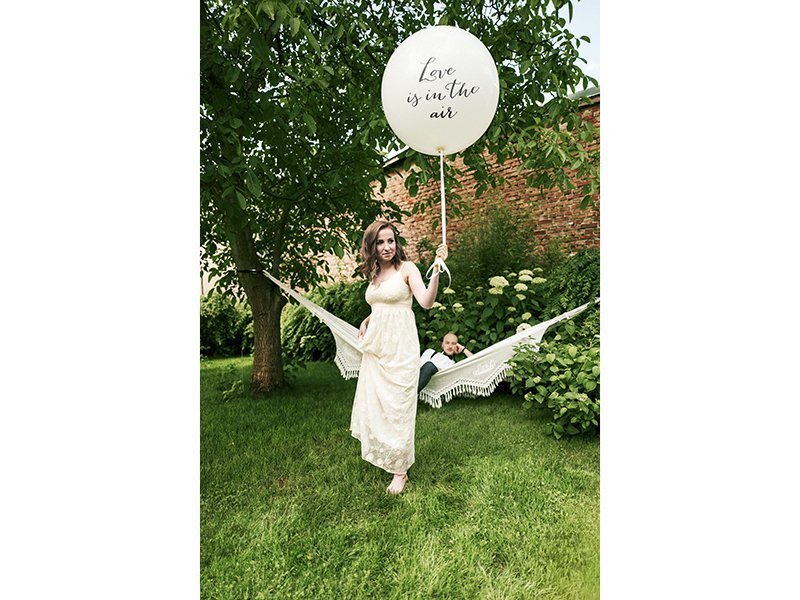 Liels balons 100 cm Love is in the air, balts цена и информация | Baloni | 220.lv