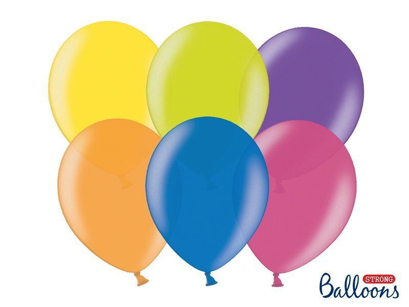 Izturīgi baloni 23 cm Metallic, dažādu krāsu, 100 gab. cena un informācija | Baloni | 220.lv