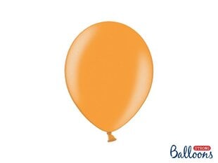 Izturīgi baloni 27 cm Metallic Mandarin, oranži, 100 gab. цена и информация | Шарики | 220.lv
