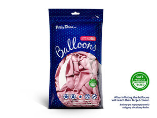 Izturīgi baloni 27 cm Metallic Candy, rozā, 100 gab. цена и информация | Шарики | 220.lv
