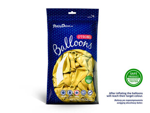 Izturīgi baloni 27 cm Metallic Lemon, dzelteni, 100 gab. цена и информация | Шарики | 220.lv