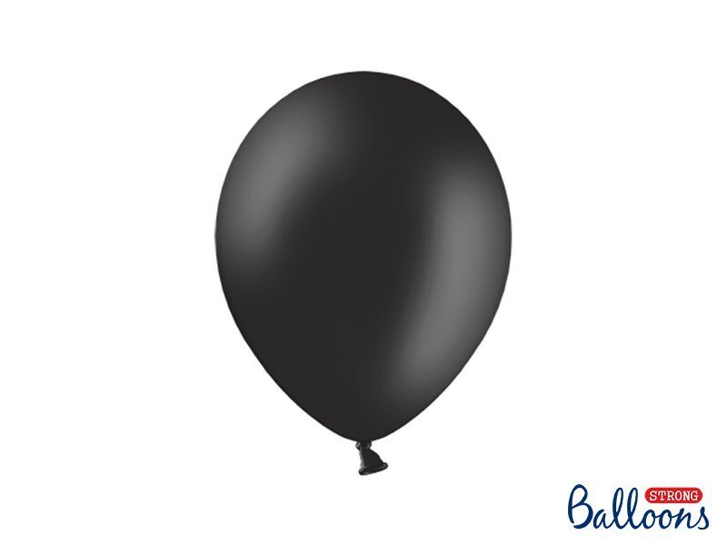 Izturīgi baloni 27 cm Pastel, melni, 10 gab. cena un informācija | Baloni | 220.lv