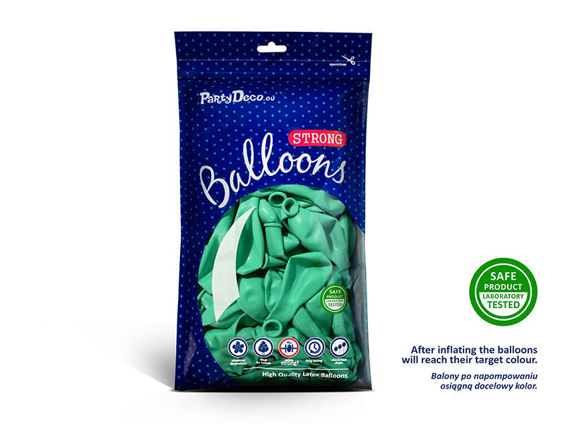 Izturīgi baloni 27 cm Pastel, zaļi, 100 gab. cena un informācija | Baloni | 220.lv