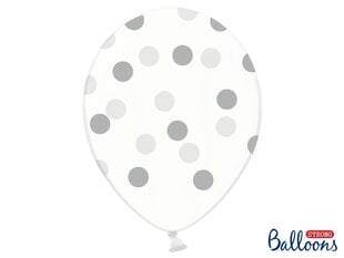 Baloni 30 cm Dots, caurspīdīgi, 6 gab. цена и информация | Шары | 220.lv