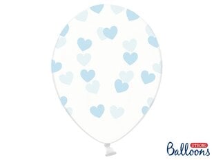 Baloni 30 cm Hearts, caurspīdīgi, 6 gab. цена и информация | Шарики | 220.lv