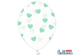 Baloni 30 cm Hearts, caurspīdīgi, 6 gab. цена и информация | Шарики | 220.lv