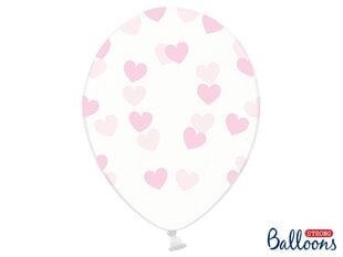 Baloni 30 cm Hearts, caurspīdīgi, 50 gab. цена и информация | Шары | 220.lv
