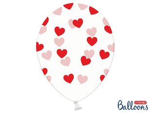 Baloni 30 cm Hearts, caurspīdīgi, 50 gab. cena un informācija | Baloni | 220.lv