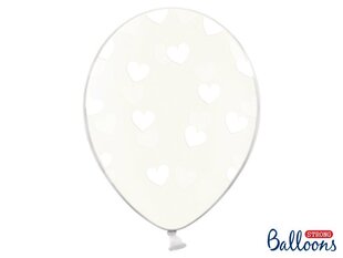 Baloni 30 cm Hearts, caurspīdīgi, 6 gab. цена и информация | Шары | 220.lv