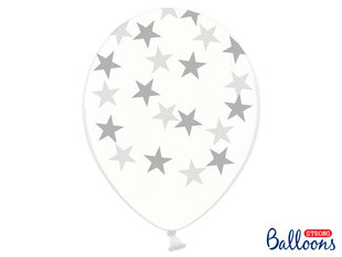 Baloni 30 cm Stars, caurspīdīgi, 50 gab. cena un informācija | Baloni | 220.lv