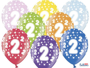 Воздушные шары 30 см 2nd Birthday Metallic, разноцветные, 6 шт. цена и информация | Шарики | 220.lv