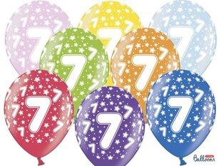 Baloni 30 cm 7th Birthday Metallic, dažādu krāsu, 50 gab. cena un informācija | Baloni | 220.lv