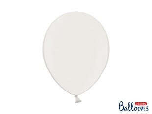 Izturīgi baloni 30 cm Metallic, balti, 10 gab. cena un informācija | Baloni | 220.lv