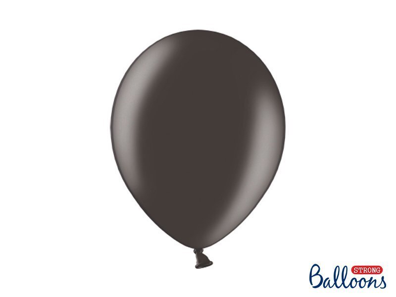 Izturīgi baloni 30 cm Metallic, melni, 10 gab. cena un informācija | Baloni | 220.lv