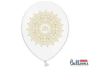 Baloni 30 cm IHS Metallic, balti, 50 gab. цена и информация | Шарики | 220.lv