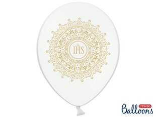 Baloni 30 cm IHS Metallic, balti, 6 gab. цена и информация | Шарики | 220.lv