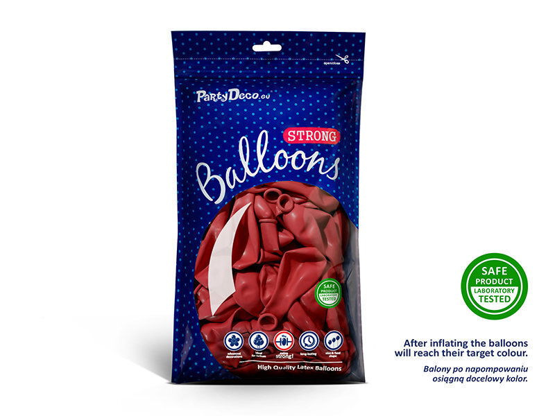 Izturīgi baloni 30 cm Pastel Poppy, sarkani, 10 gab. цена и информация | Baloni | 220.lv