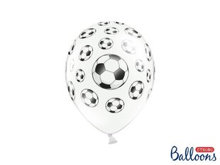 Baloni 30 cm Footballs Pastel, balti, 6 gab. цена и информация | Шарики | 220.lv