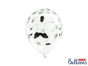 Baloni 30 cm Footballer and balls Pastel, balti, 50 gab. cena un informācija | Baloni | 220.lv