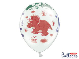 Baloni Dinosaurs Pastel Pure White, balti, 30 cm, 1 iepak./6 gab. cena un informācija | Baloni | 220.lv