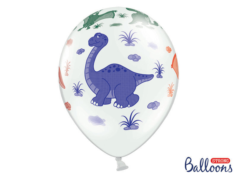 Baloni Dinosaurs Pastel Pure White, balti, 30 cm, 1 iepak./6 gab. цена и информация | Baloni | 220.lv