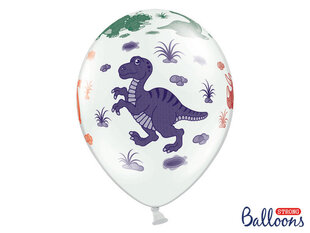 Baloni Dinosaurs Pastel Pure White, balti, 30 cm, 1 iepak./6 gab. cena un informācija | Baloni | 220.lv