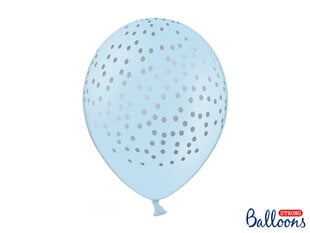 Baloni 30 cm Dots Pastel Baby, zili, 6 gab. cena un informācija | Baloni | 220.lv
