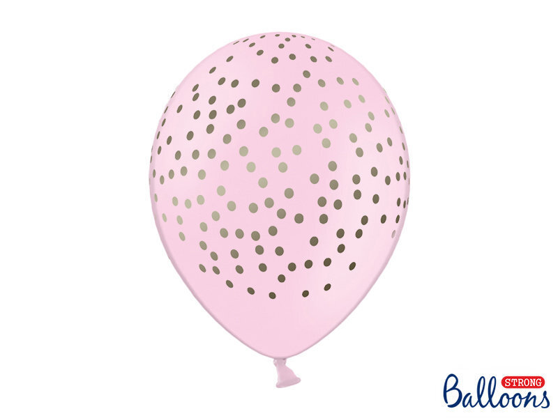 Baloni 30 cm Dots Pastel Baby, rozā, 50 gab. cena un informācija | Baloni | 220.lv