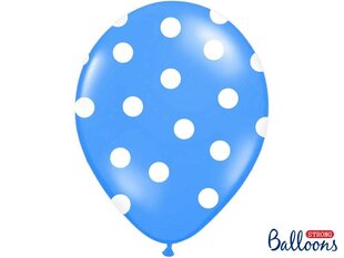 Baloni 30 cm Dots Pastel Cornflower, zili, 6 gab. цена и информация | Шарики | 220.lv