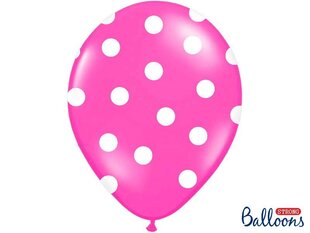 Baloni 30 cm Dots Pastel Hot, rozā, 50 gab. cena un informācija | Baloni | 220.lv