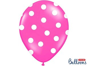 Baloni 30 cm Dots Pastel Hot, rozā, 6 gab. cena un informācija | Baloni | 220.lv