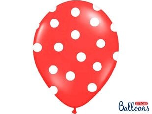 Baloni 30 cm Dots Pastel Poppy, sarkani, 50 gab. cena un informācija | Baloni | 220.lv