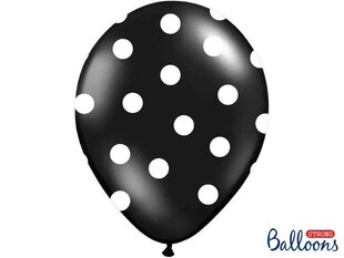 Baloni 30 cm Dots Pastel, melni, 50 gab. cena un informācija | Baloni | 220.lv