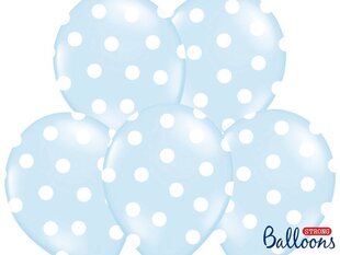 Baloni 30 cm Dots Pastel Baby, zili, 6 gab. cena un informācija | Baloni | 220.lv