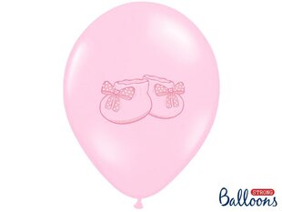 Baloni 30 cm Bootee Pastel Baby, rozā, 50 gab. cena un informācija | Baloni | 220.lv