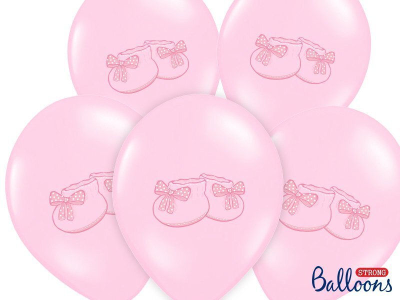 Baloni 30 cm Bootee Pastel Baby, rozā, 50 gab. cena un informācija | Baloni | 220.lv