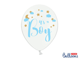 Baloni 30 cm It's a Boy Pastel, balti, 6 gab. цена и информация | Шарики | 220.lv