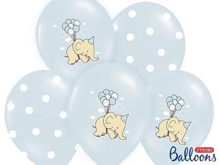 Baloni 30 cm Elephant Pastel Baby Blue, dažādu krāsu, 50 gab. цена и информация | Шарики | 220.lv