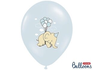 Baloni 30 cm Elephant Pastel Baby, zili, 6 gab. цена и информация | Шарики | 220.lv